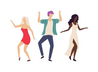 Disko Partisinde Dans Eden İnsanlar, Gece Kulübü Vektörü