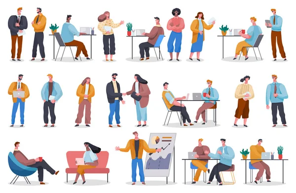 Office Workers, Employees and Directors Set Vector — Stockový vektor