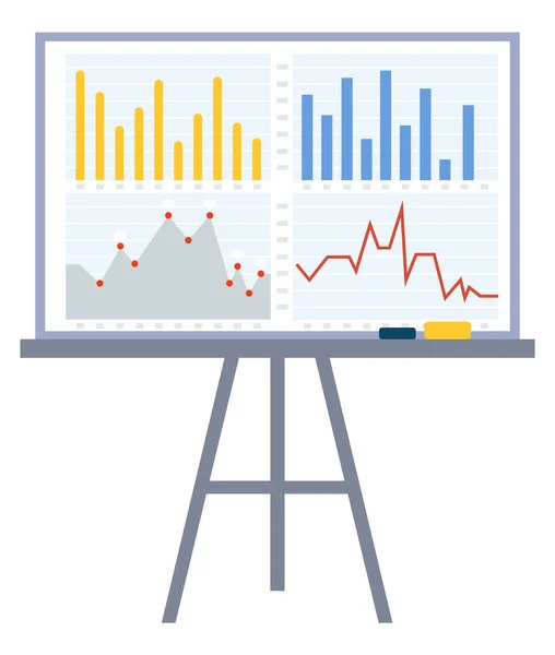 Whiteboard med Infochart och visualisera data — Stock vektor