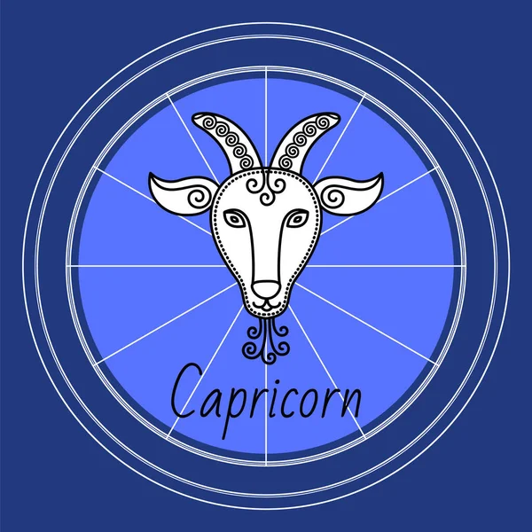 Oroscopo Capricorno Segno, Astrologia e Zodiaco — Vettoriale Stock