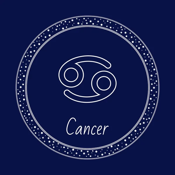 Cáncer Astrología Signo del Zodíaco Aislado en Azul — Vector de stock