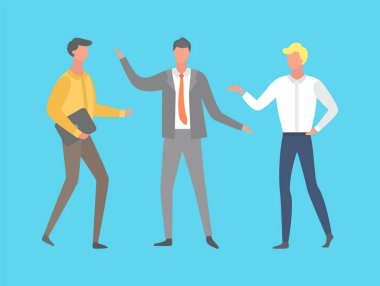 Businessman or Colleagues Full-Length View Vector