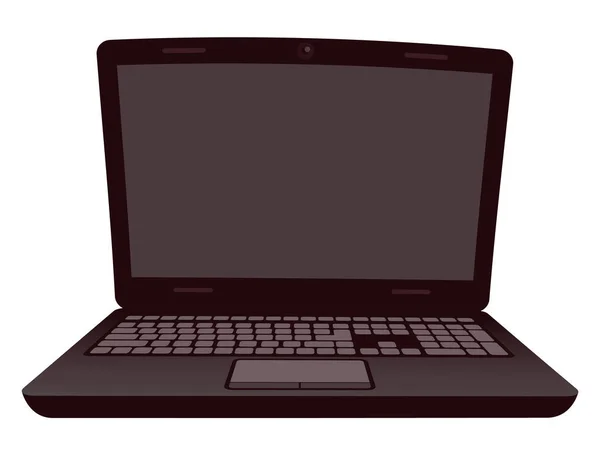 Opened Black Laptop, Personal Computer Vector — Stockvektor