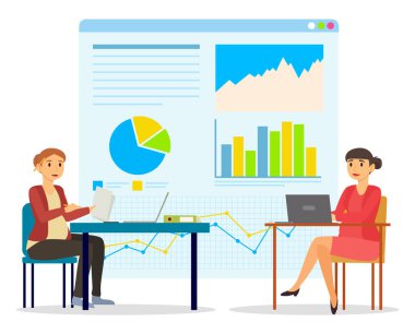 Pregnant Women Working in Office on Data Analysis