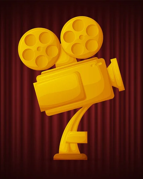 Troféu de Ouro da Câmera, Melhor Vetor de Filme — Vetor de Stock