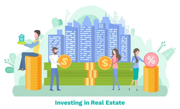 Invest in Building, Real Estate, Economic Vector — Stockvector