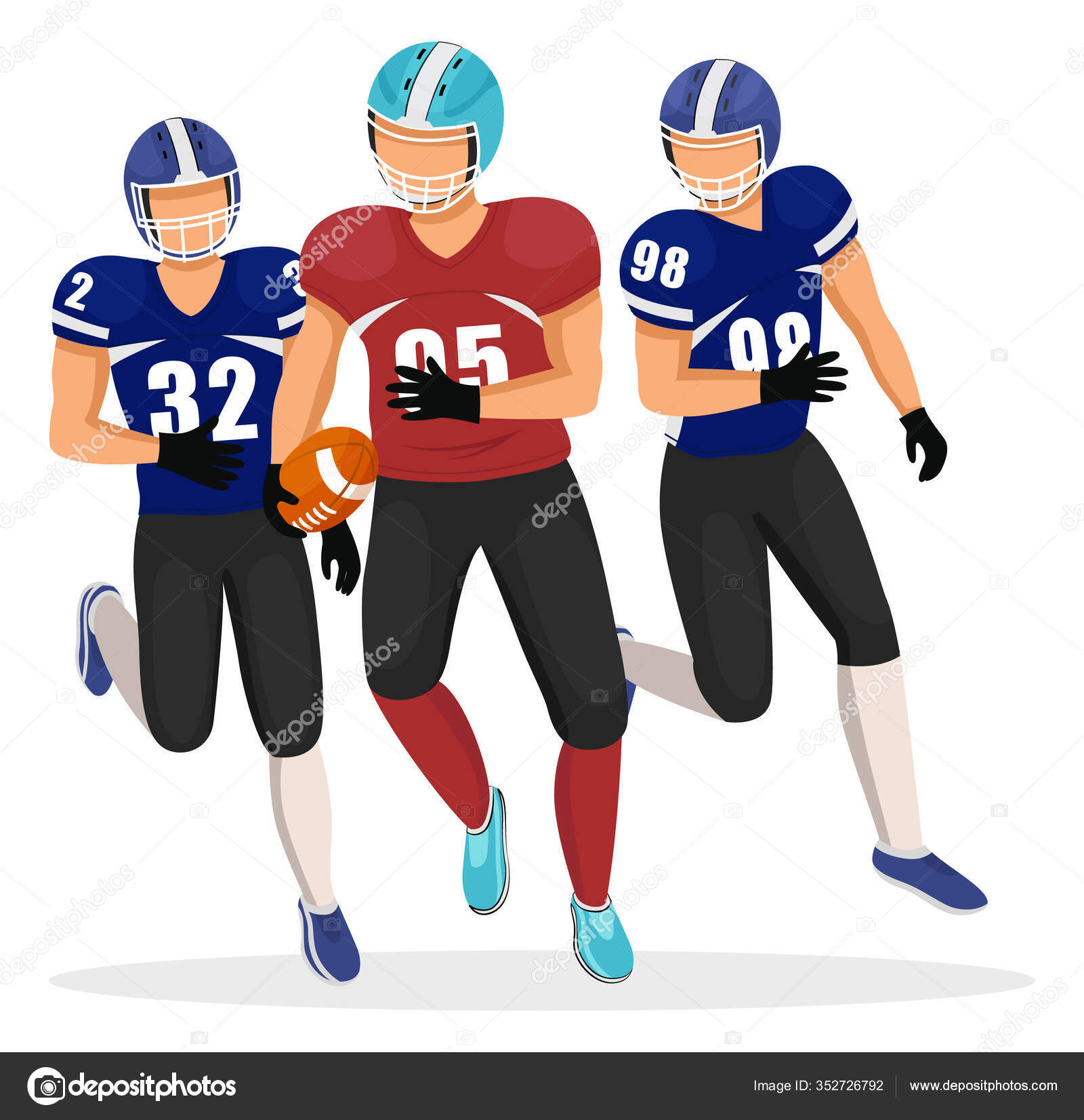 American Football Game Players of Different Teams Stock Vector by