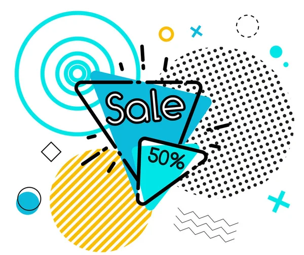 Prodej 50% vypnuto Izolované geometrické tvary — Stockový vektor