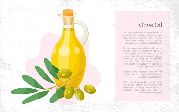 Oliwa z oliwek do włosów, Kosmetyki naturalne, Esencja organiczna — Wektor stockowy