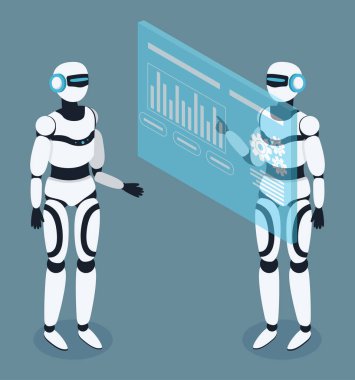 Smart Robot Stand near Projection with Information
