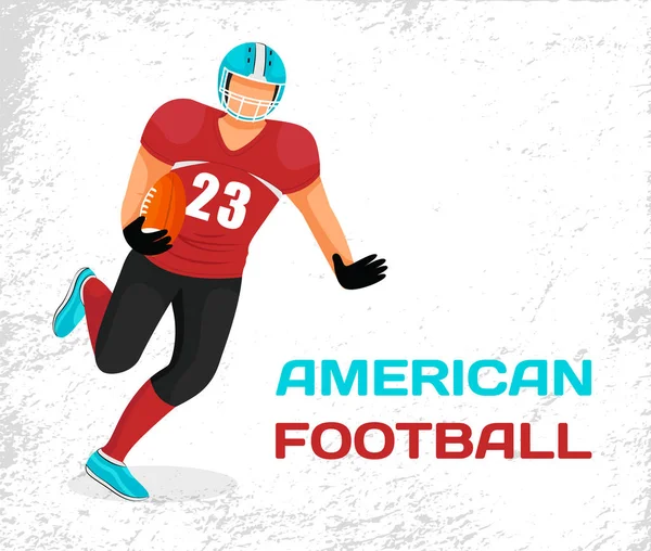 Sportsman Run with Ball, Play in American Football — Stockvektor