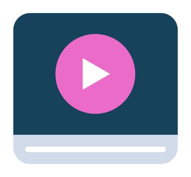 Video Screen, Electronic Library, Play Icon Vector