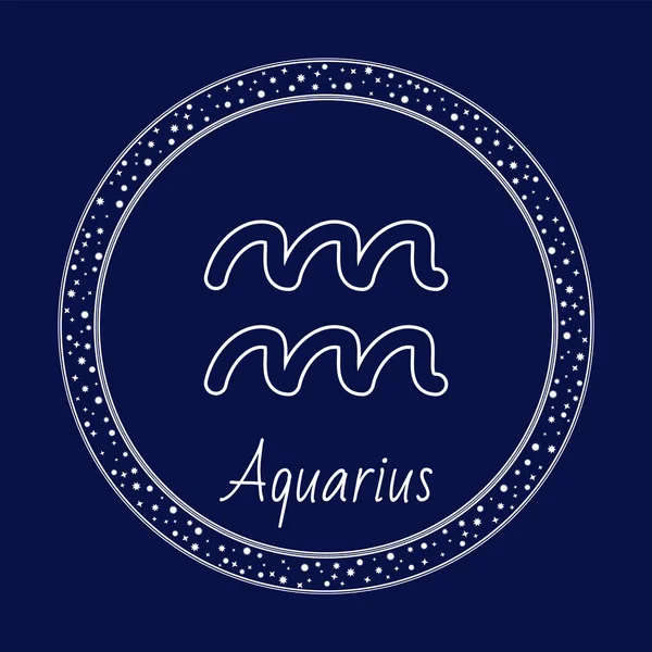 Aquarius Astrology Zodiac Sign Isolated in Circle — Stock vektor