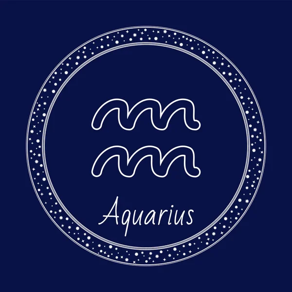 Acuario Astrología Signo del zodíaco aislado en círculo — Archivo Imágenes Vectoriales