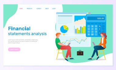Business Statistics and Analysis Webpage Vector
