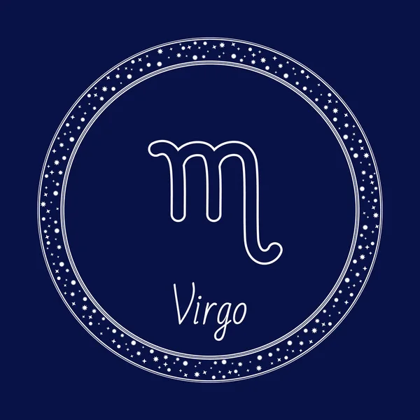 Virgo Astrology Zodiac Virgin Sign Isolated Circle — Stockvektor