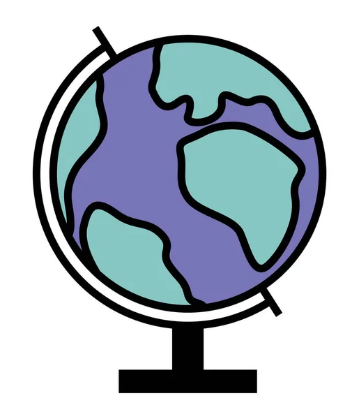 Globe to Study Geography, Model of Earth Planet — Stok Vektör