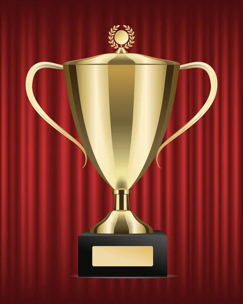 Utmärkelse i form av Cup med handtag på piedestal — Stock vektor