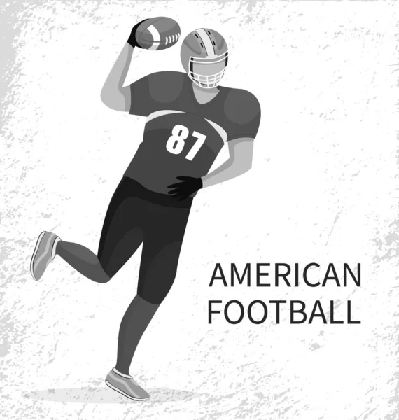 Man, Forward Running with Ball, American Football — Wektor stockowy