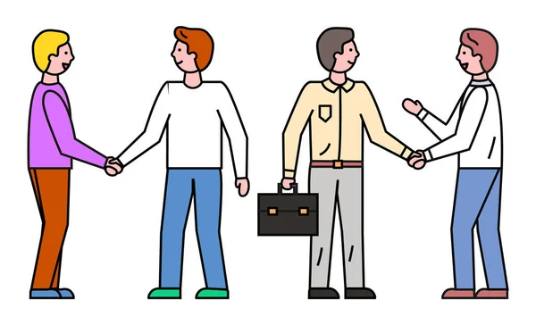 Business People Hand Shaking on Meeting Collection — Stock Vector