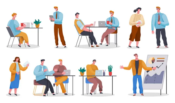 Collecte des employés de bureau, personnages de travail — Image vectorielle