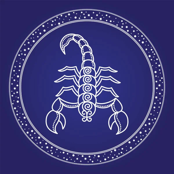 Horoscope de l'emblème Scorpion Symbole du zodiaque vecteur — Image vectorielle