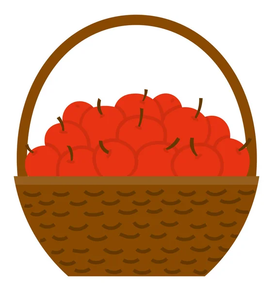 Äpfel im Korb, Erntefest, Obstvektor — Stockvektor