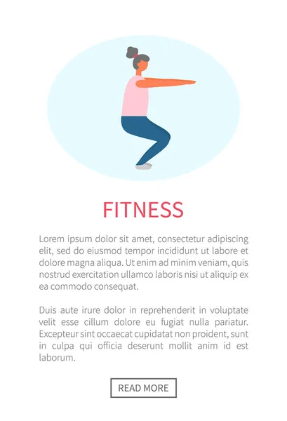 Allenamento per donne che fanno squat, allenamento e fitness — Vettoriale Stock