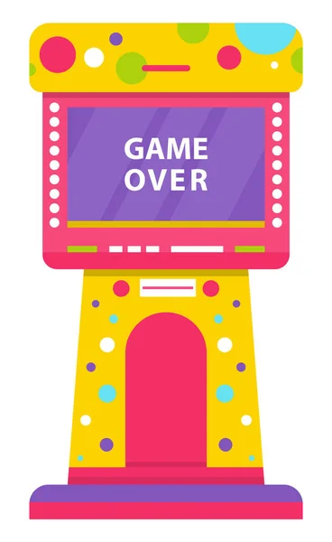 Game Over on Screen of Game Machine Playing Mode — Stock Vector