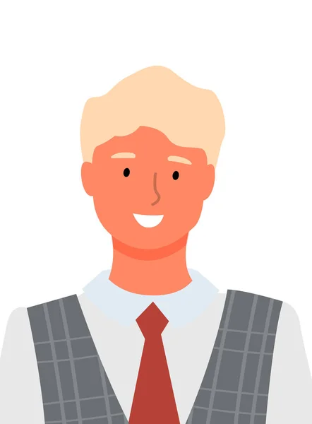 Άντρας Πορτρέτο Κοντινό πλάνο Άντρας με γραβάτα και πουκάμισο απομονωμένος — Διανυσματικό Αρχείο
