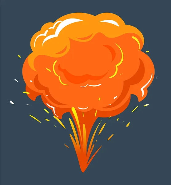 Big Explosion, Bright Bang com Orange Cloud — Vetor de Stock