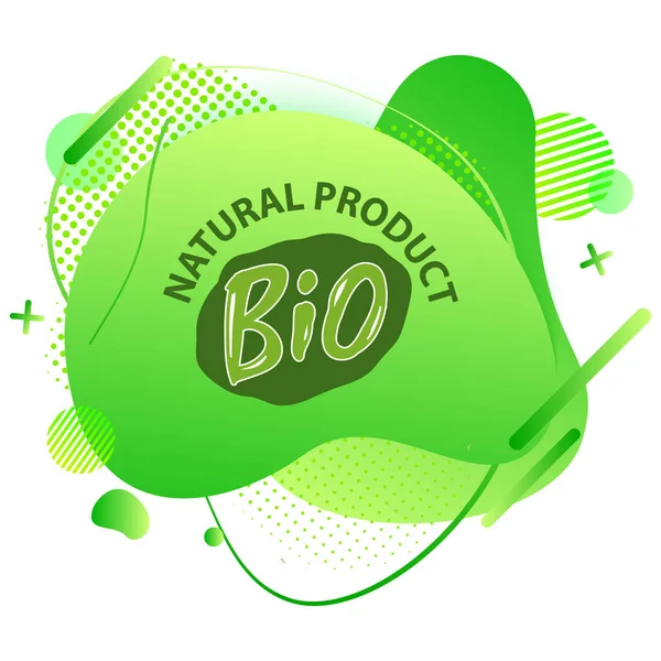 Prodotto naturale, Cibo vegano, Set di adesivi vettoriale — Vettoriale Stock