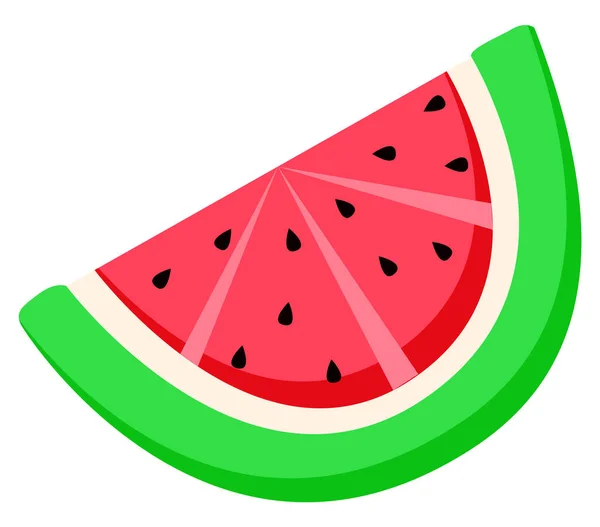 Rebanada de sandía, Fruta con semillas, Baya de verano — Vector de stock