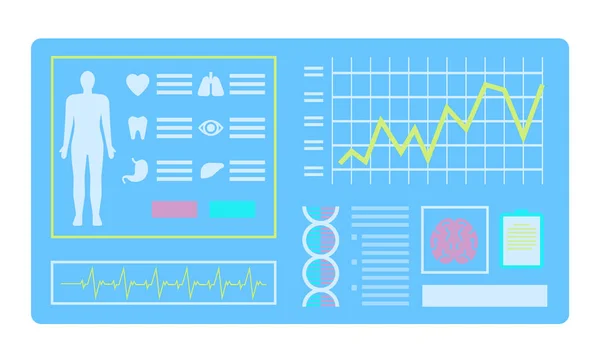 Dispositivo Médico, Relatório Saudável, Vetor Diagnóstico — Vetor de Stock