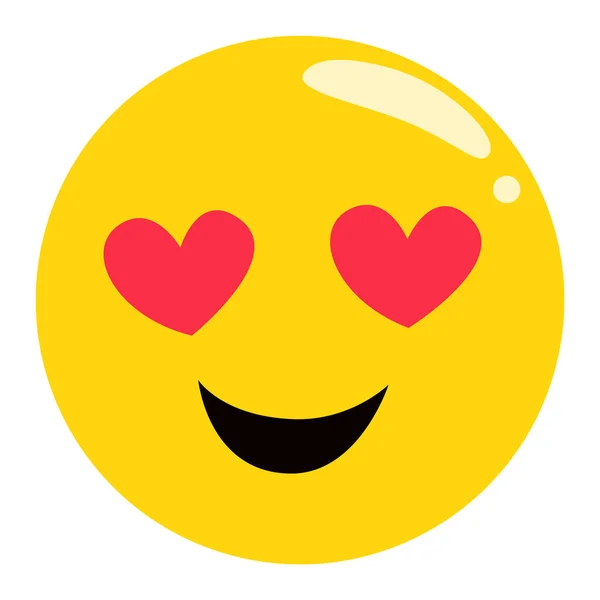 Emoji στην αγάπη έκφραση προσώπου του Lovely Emoticon — Διανυσματικό Αρχείο