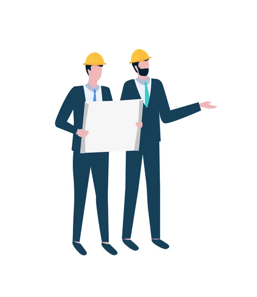 Employee Discussing, Worker Holding Project Vector — Stock Vector