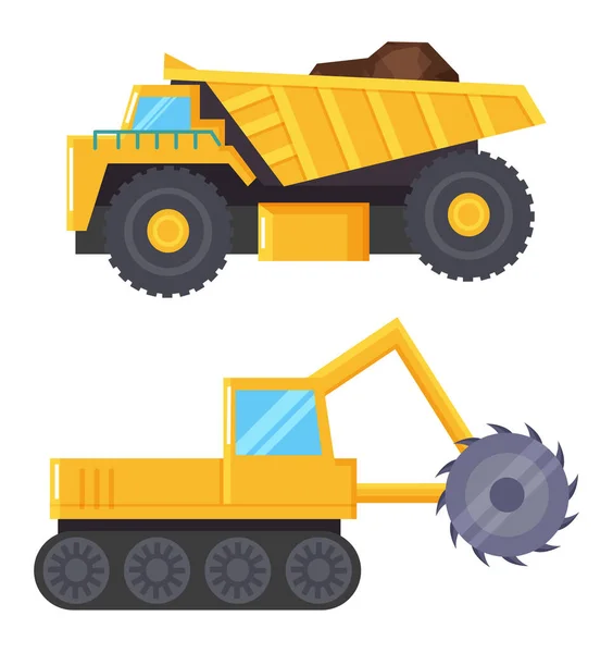 Industrial Machinery, Tractor for Transportation — Stock Vector