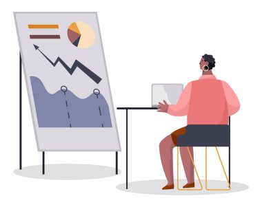 İşçi Kadın Büyüme Grafik Planı Vektörü Araştırması