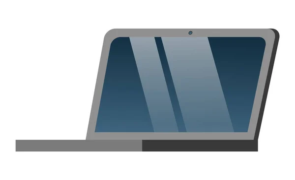 Isolierte elektronische Geräte, geöffneter Laptop für die Arbeit — Stockvektor