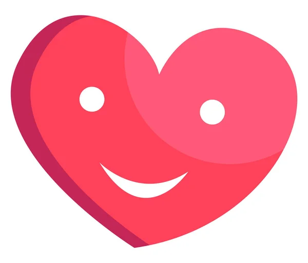 Palloncino cuore con vettoriale espressione facciale felice — Vettoriale Stock