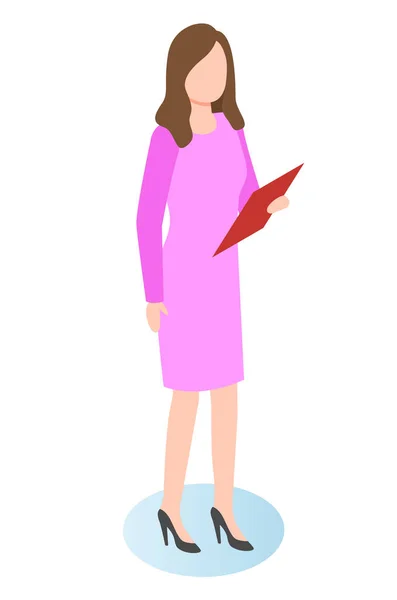 Femme employée professionnelle présentant le vecteur — Image vectorielle