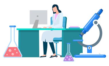 Laboratuvar Vektöründe Tıbbi Sigorta Doktoru