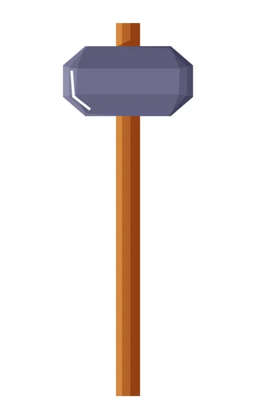 Hammer with Wooden Handle, Tool For Works Vector — стоковий вектор