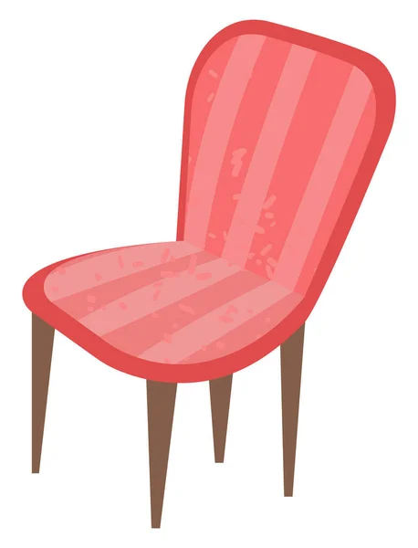 Poltrona rosa com pernas de madeira, cadeira sofá vetor — Vetor de Stock