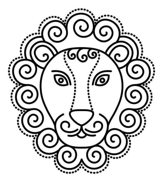 Астрологический знак Льва, символ Льва с гривой — стоковый вектор