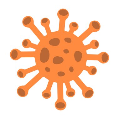 Tehlikeli virüs ikonu, beyaz arka planda izole edilmiş, bakteriyel patojen, covid19 konsepti