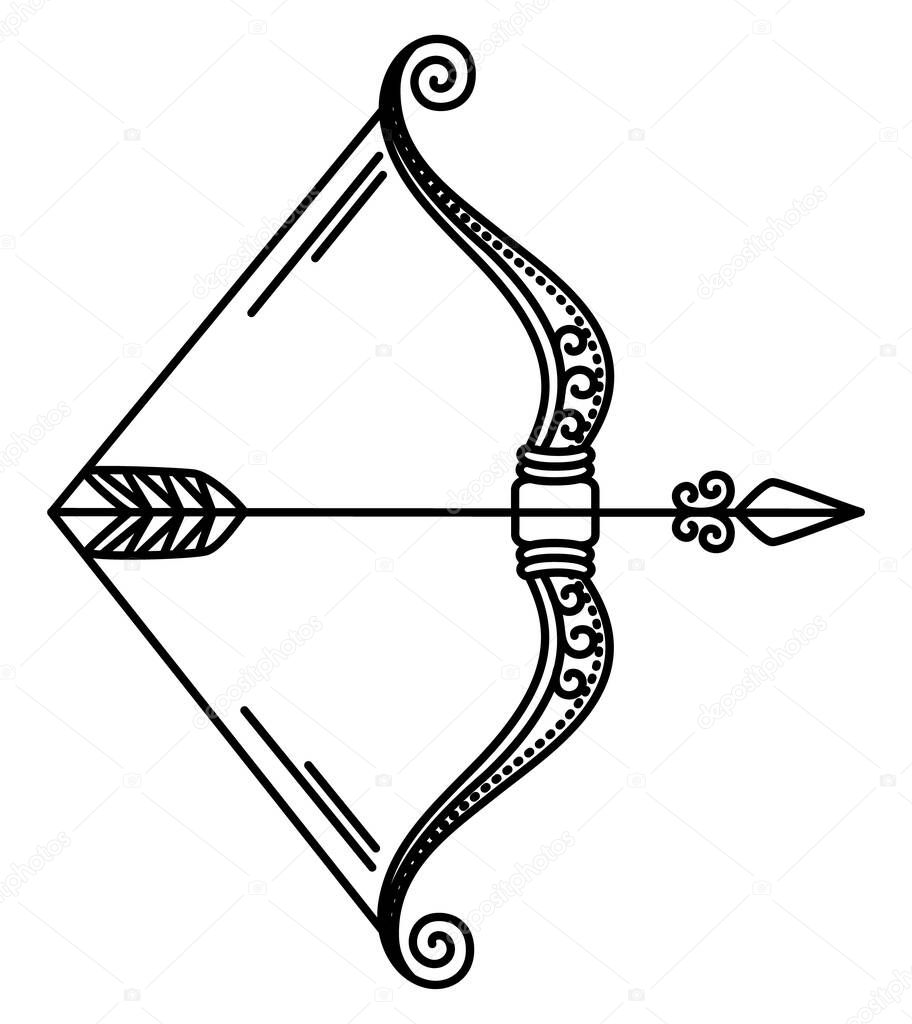 Zodiac Sagittarius Sign, Symbol of Bow and Arrow