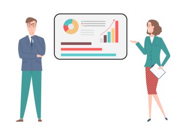 Grafikli Sunum, Erkek ve Kadın Vektör