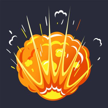 Explosion in Space, Bright Bang with Cloud of Dust clipart