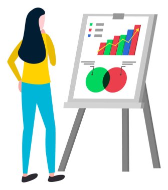Finansal Büyümeyi ve İstatistikleri Analiz Eden Kadın